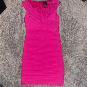 Adrianna Papell Vibrant Pink Mini Dress
